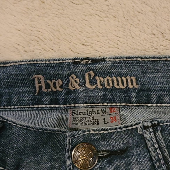 Axe Crown 32x34 Straight Blue Jeans 